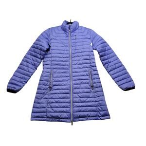 Polo Golf Ralph Lauren Womens S Purple Quilted Puffer Long Coat Jacket RLX